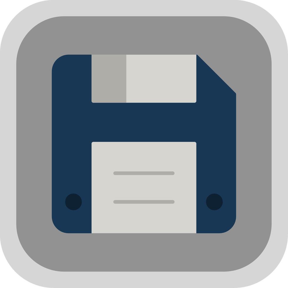 Diskette Flat Round Corner Icon vector