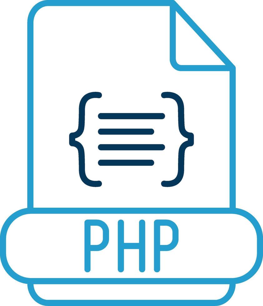 php línea azul dos color icono vector