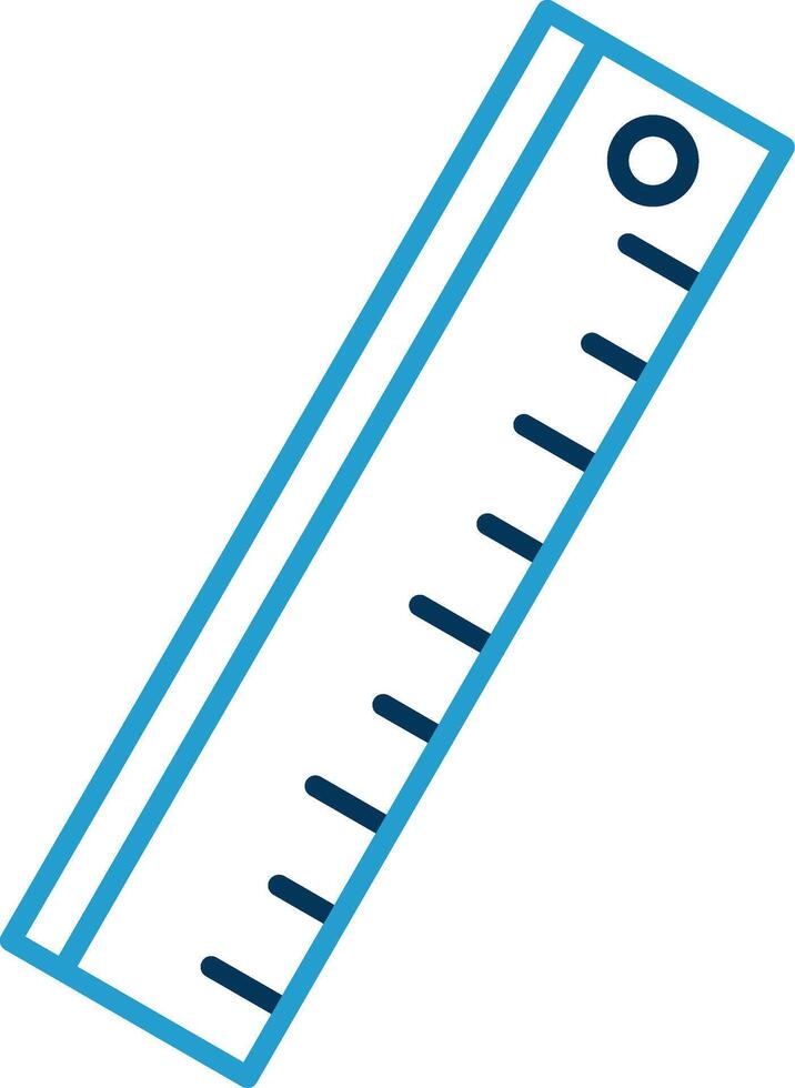 Ruler Line Blue Two Color Icon vector