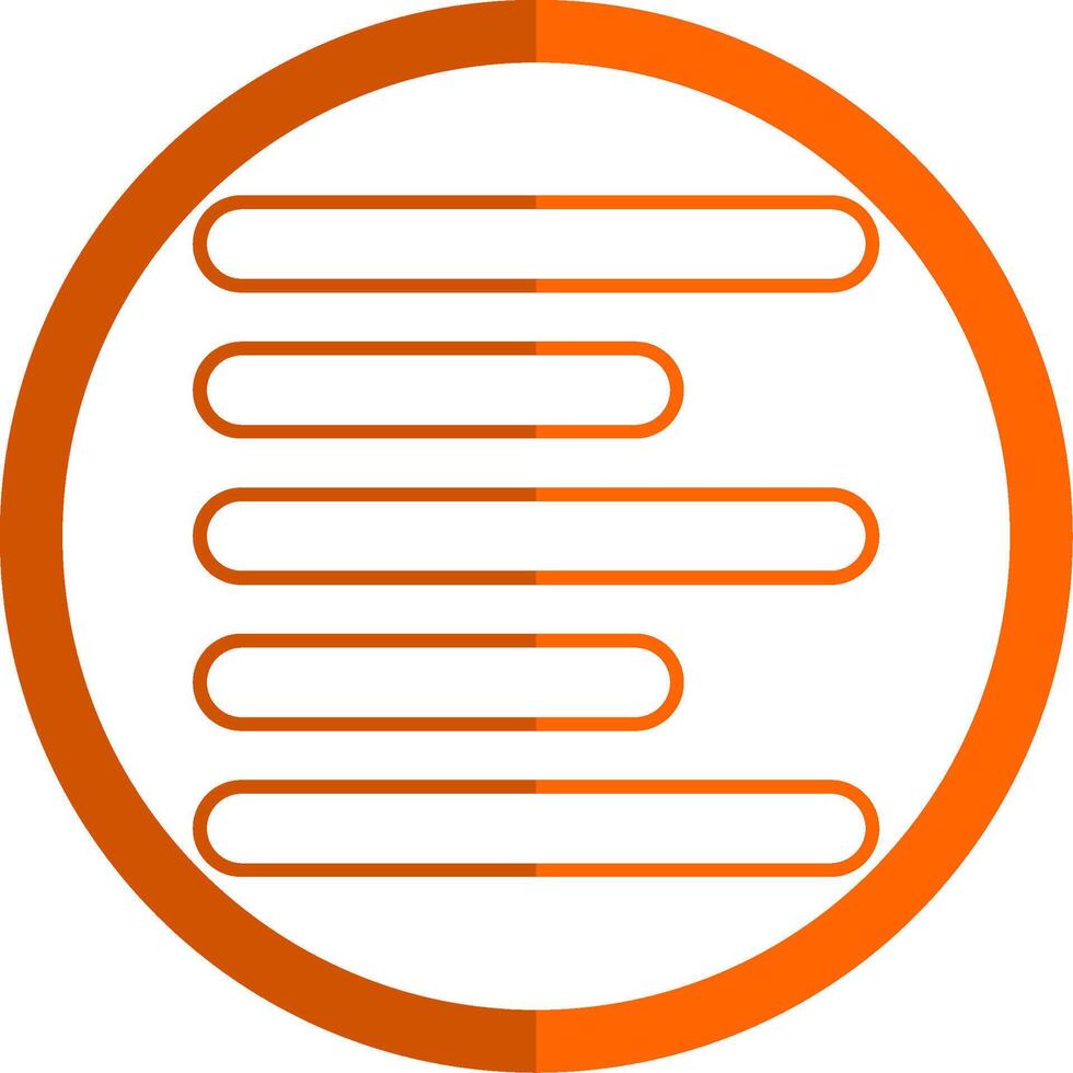 Horizontal Left Align Line Orange Circle Icon vector