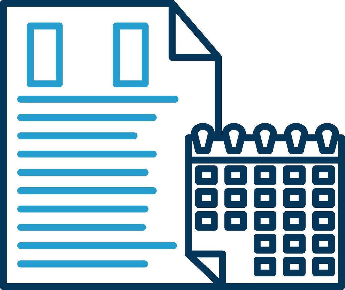 Time Management Line Blue Two Color Icon vector