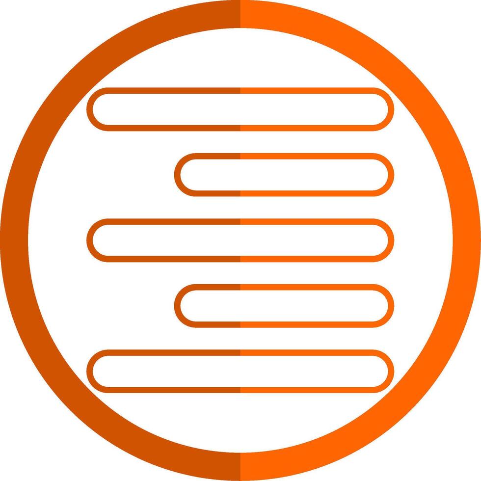 Horizontal Right Align Line Orange Circle Icon vector