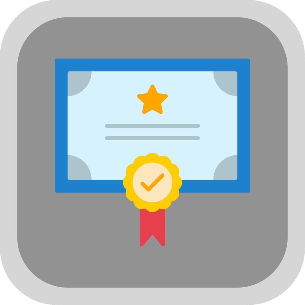 Qualify Flat Round Corner Icon vector