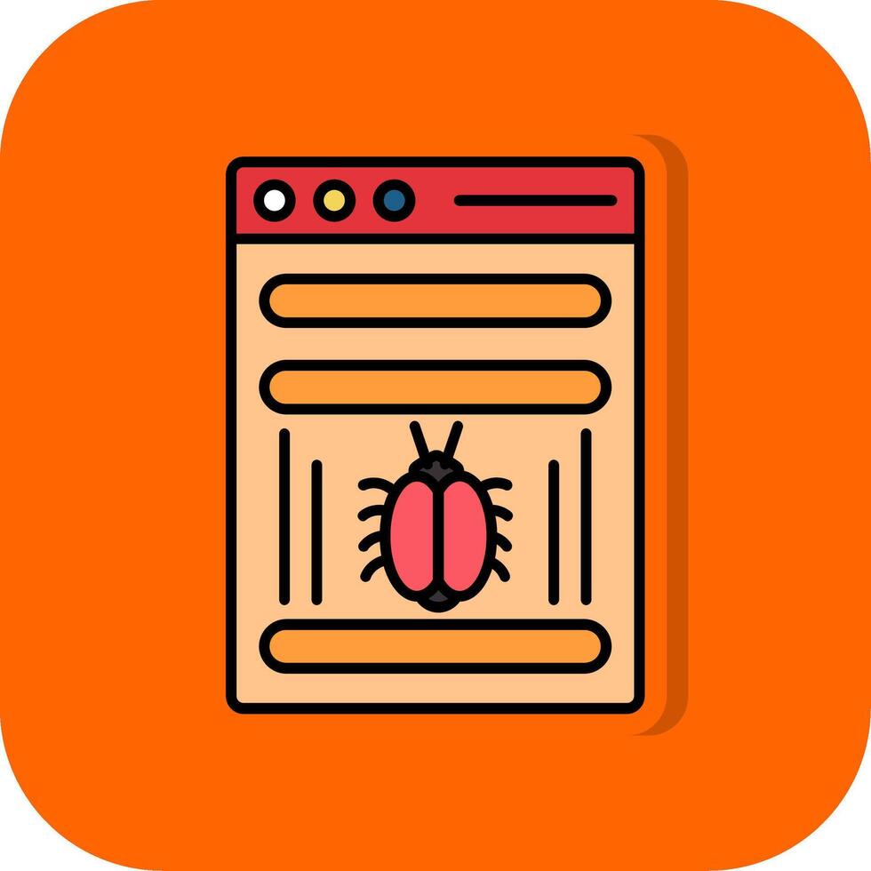 Virus Filled Orange background Icon vector