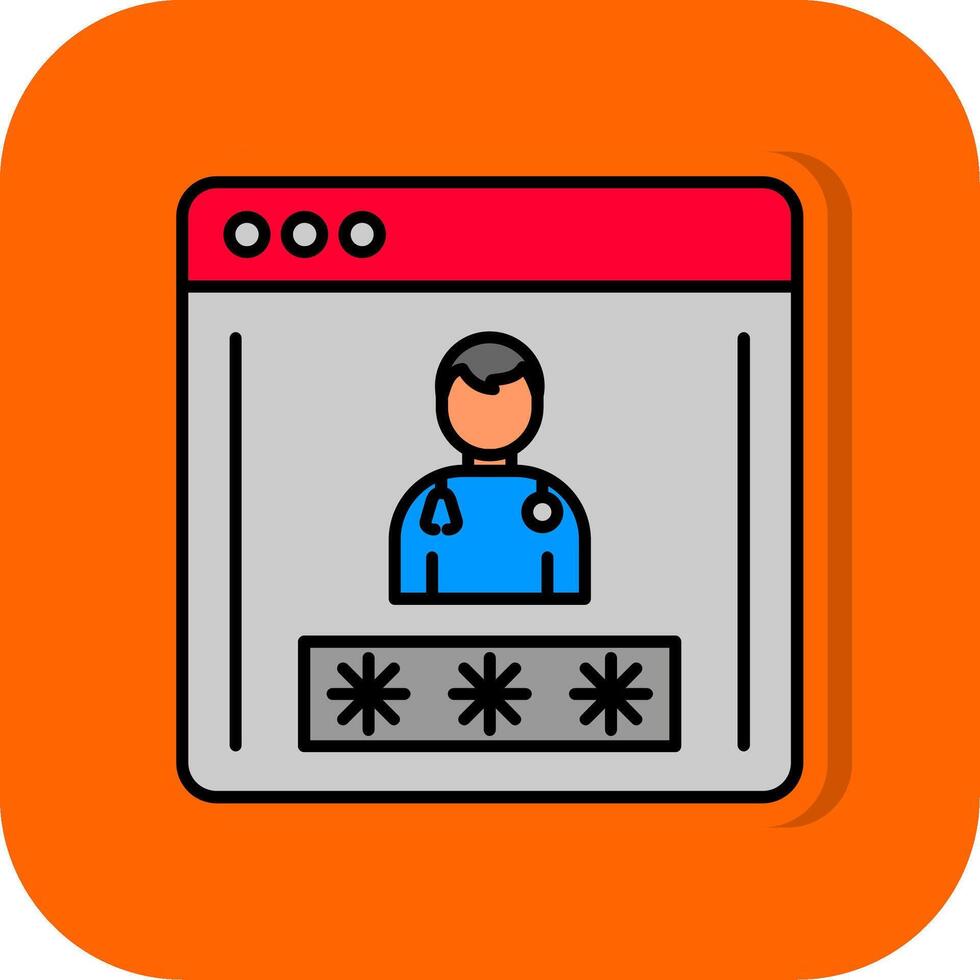 Log In Filled Orange background Icon vector