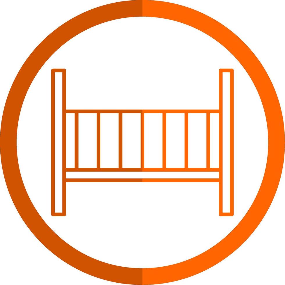 Baby Crib Line Orange Circle Icon vector
