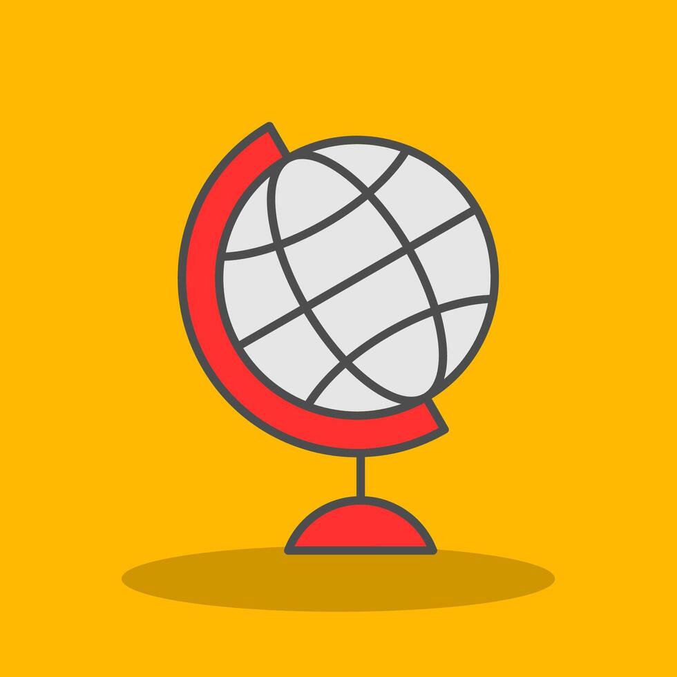 Globe Filled Shadow Icon vector