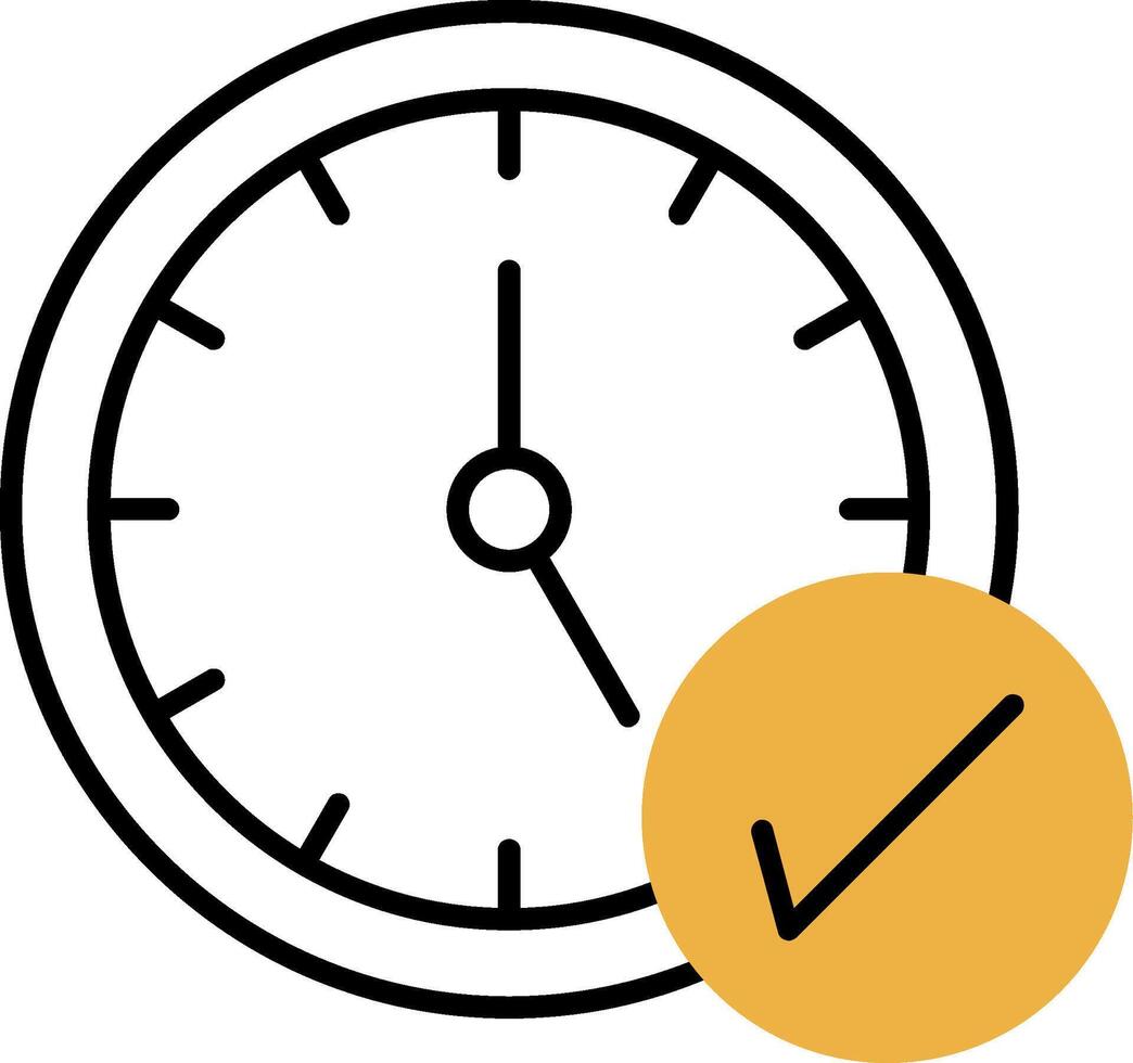 Time Management Skined Filled Icon vector