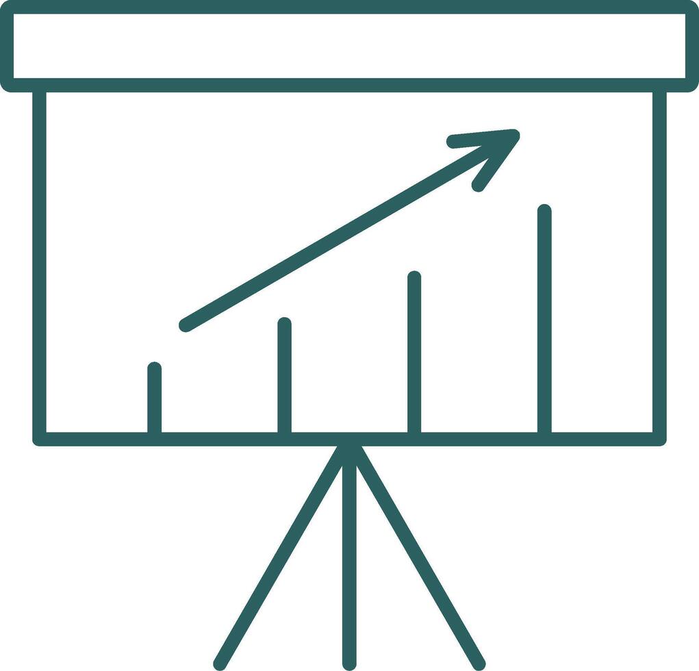 Presentation Line Gradient Round Corner Icon vector