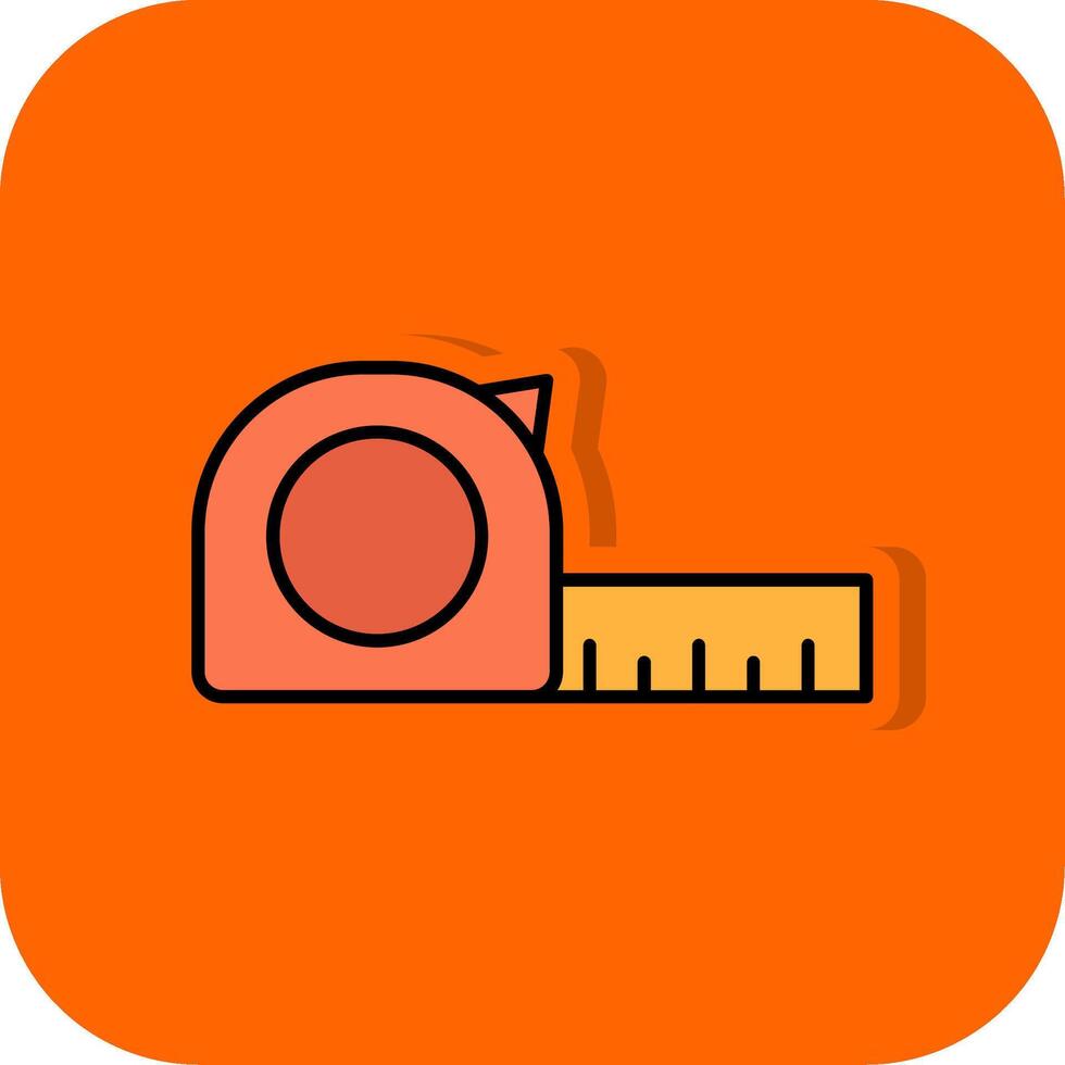 Measure Filled Orange background Icon vector