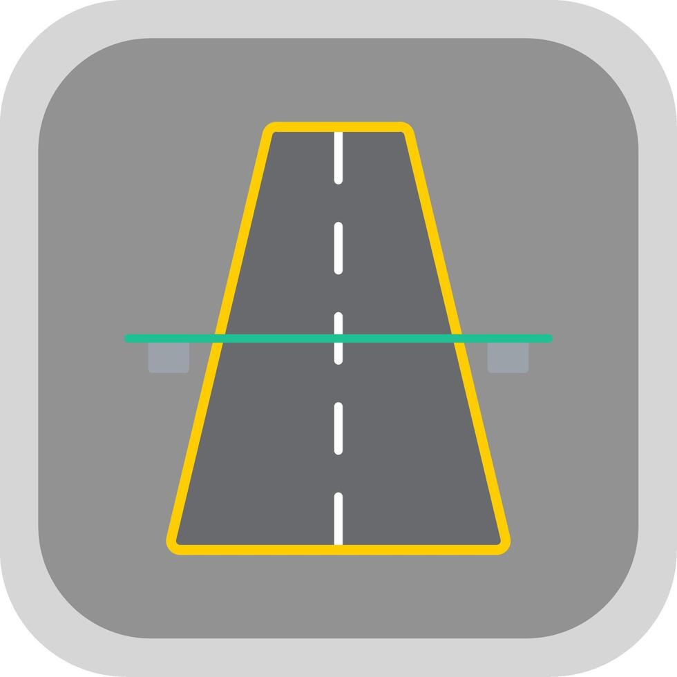 Highway Flat Round Corner Icon vector