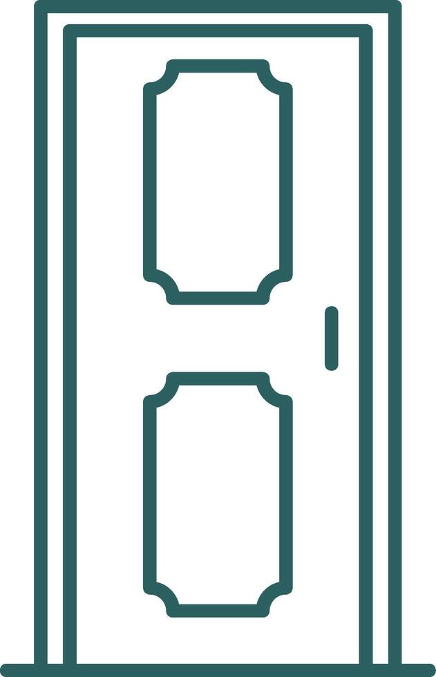 Door Line Gradient Round Corner Icon vector