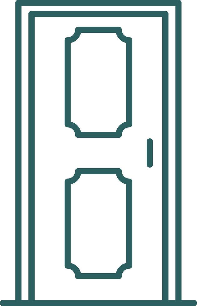 puerta línea degradado redondo esquina icono vector