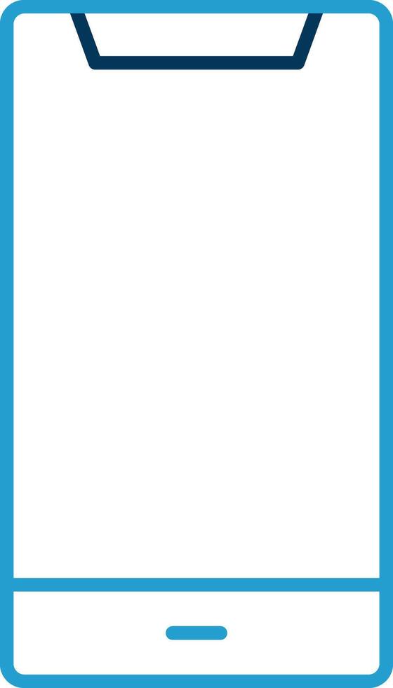 Mobile Line Blue Two Color Icon vector