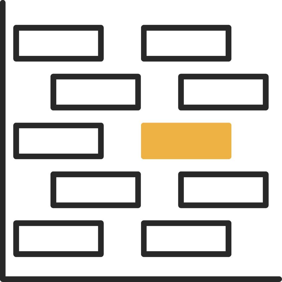 Gantt Chart Skined Filled Icon vector