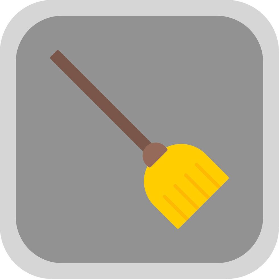 Broom Flat Round Corner Icon vector