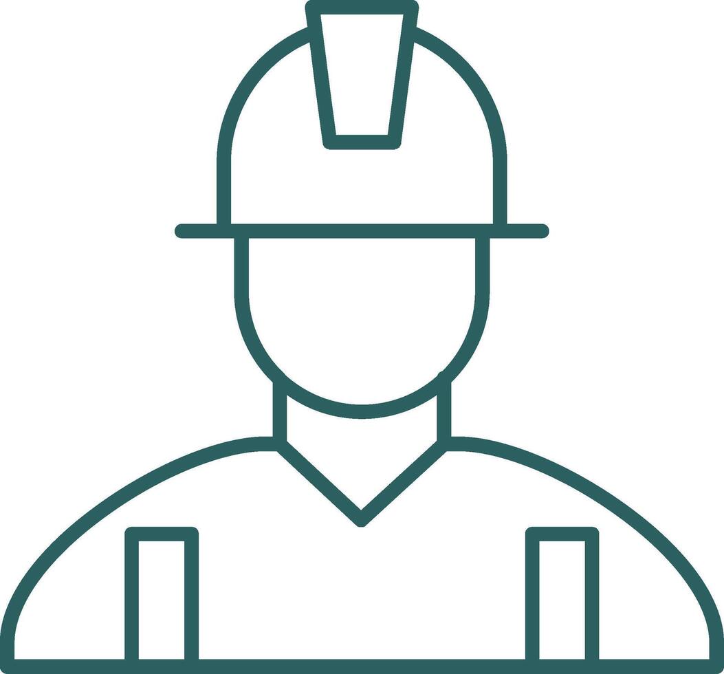 Engineer Line Gradient Round Corner Icon vector