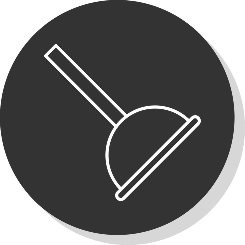 Plunger Line Grey Circle Icon vector