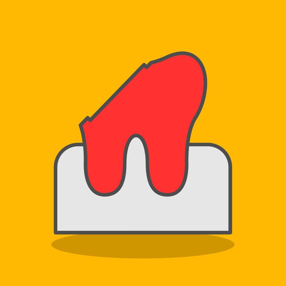 Dental Caries Filled Shadow Icon vector