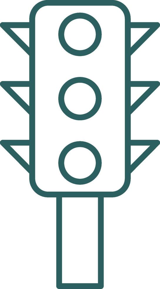 Traffic Control Line Gradient Round Corner Icon vector