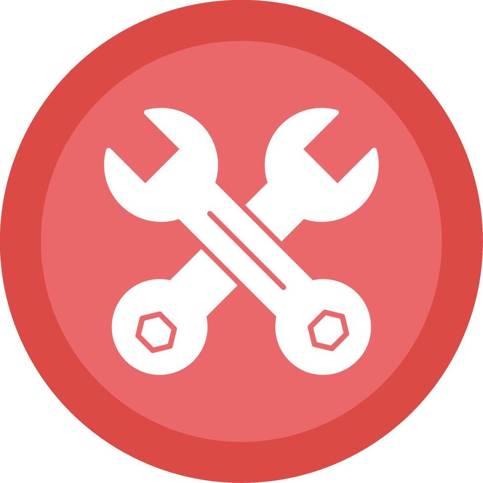 Wrench Glyph Multi Circle Icon vector