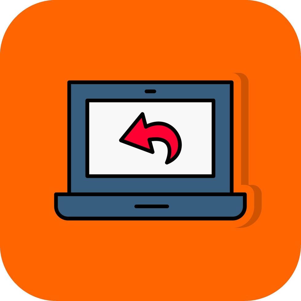 Back Filled Orange background Icon vector