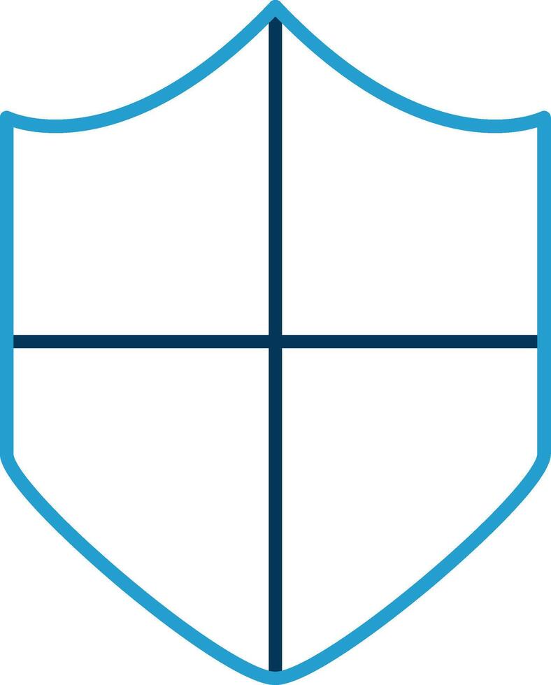 Shield Line Blue Two Color Icon vector