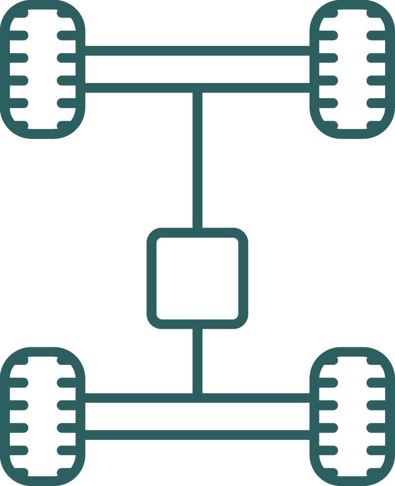 Axletree Line Gradient Round Corner Icon vector