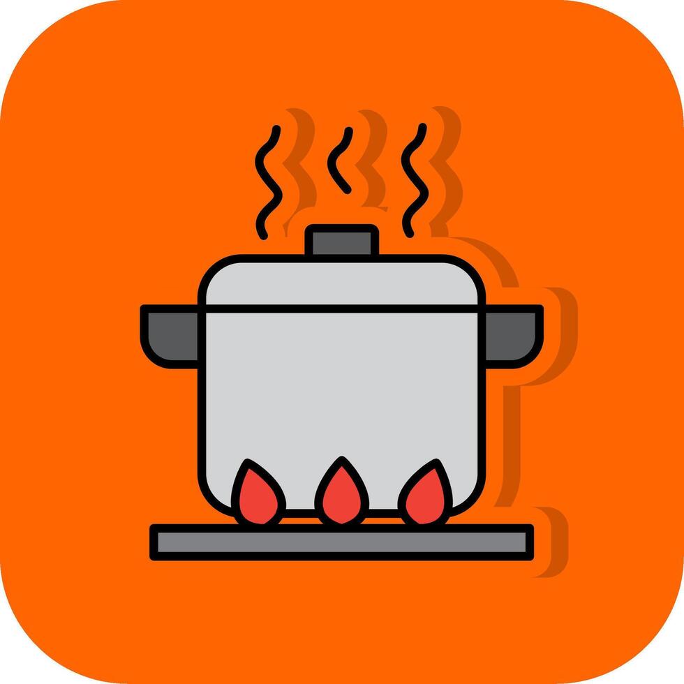 Boiling Filled Orange background Icon vector