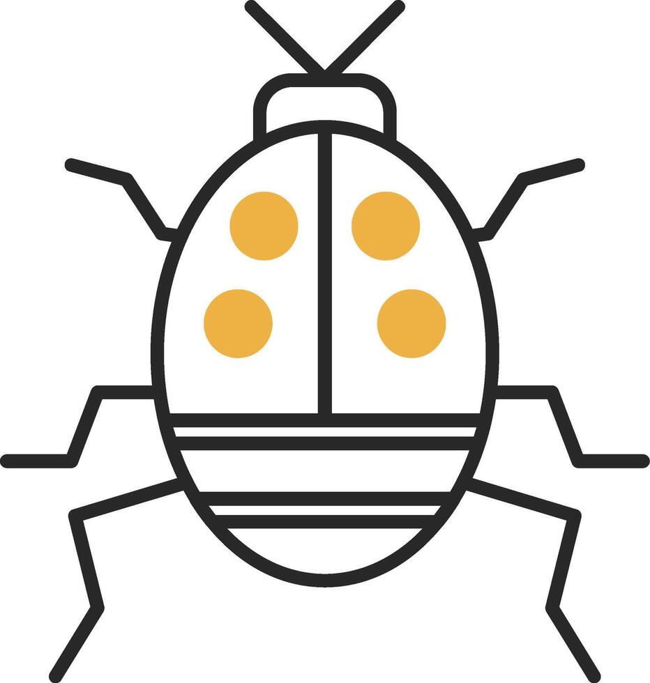 Bug Skined Filled Icon vector