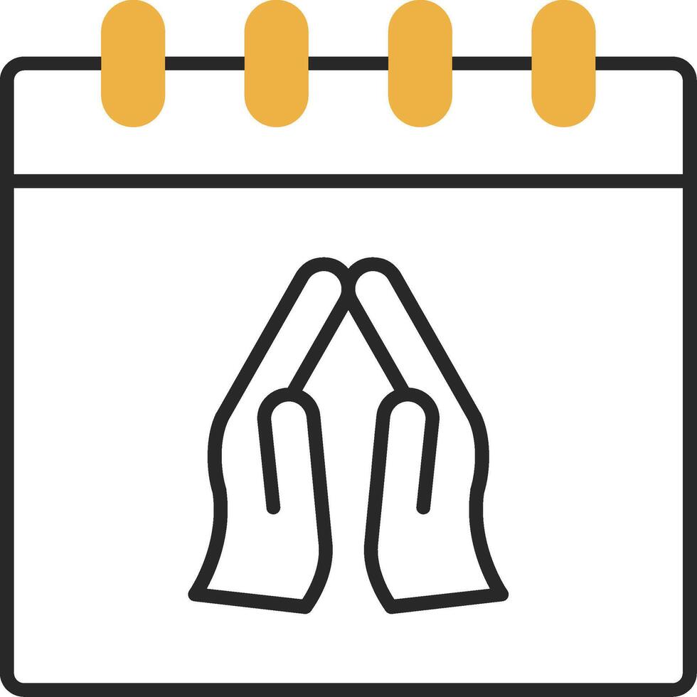 Praying Skined Filled Icon vector