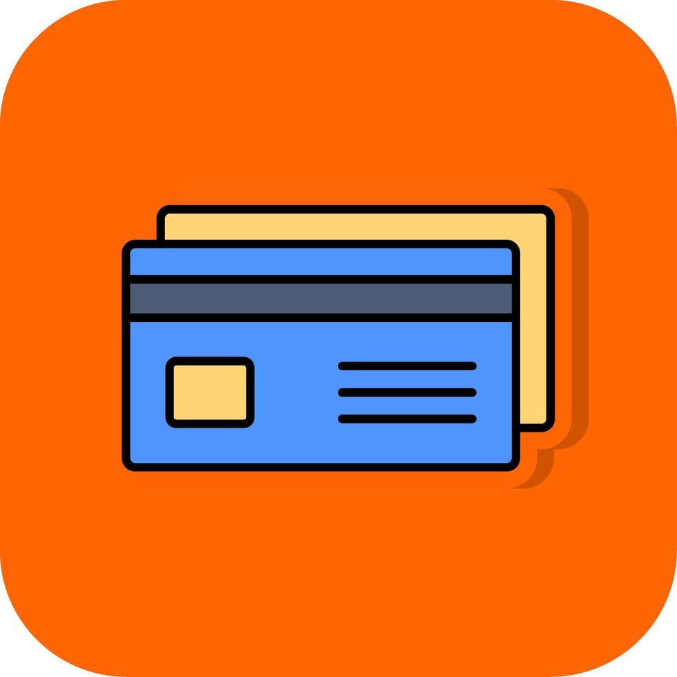 Debit Card Filled Orange background Icon vector