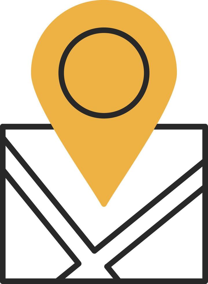 Location Skined Filled Icon vector