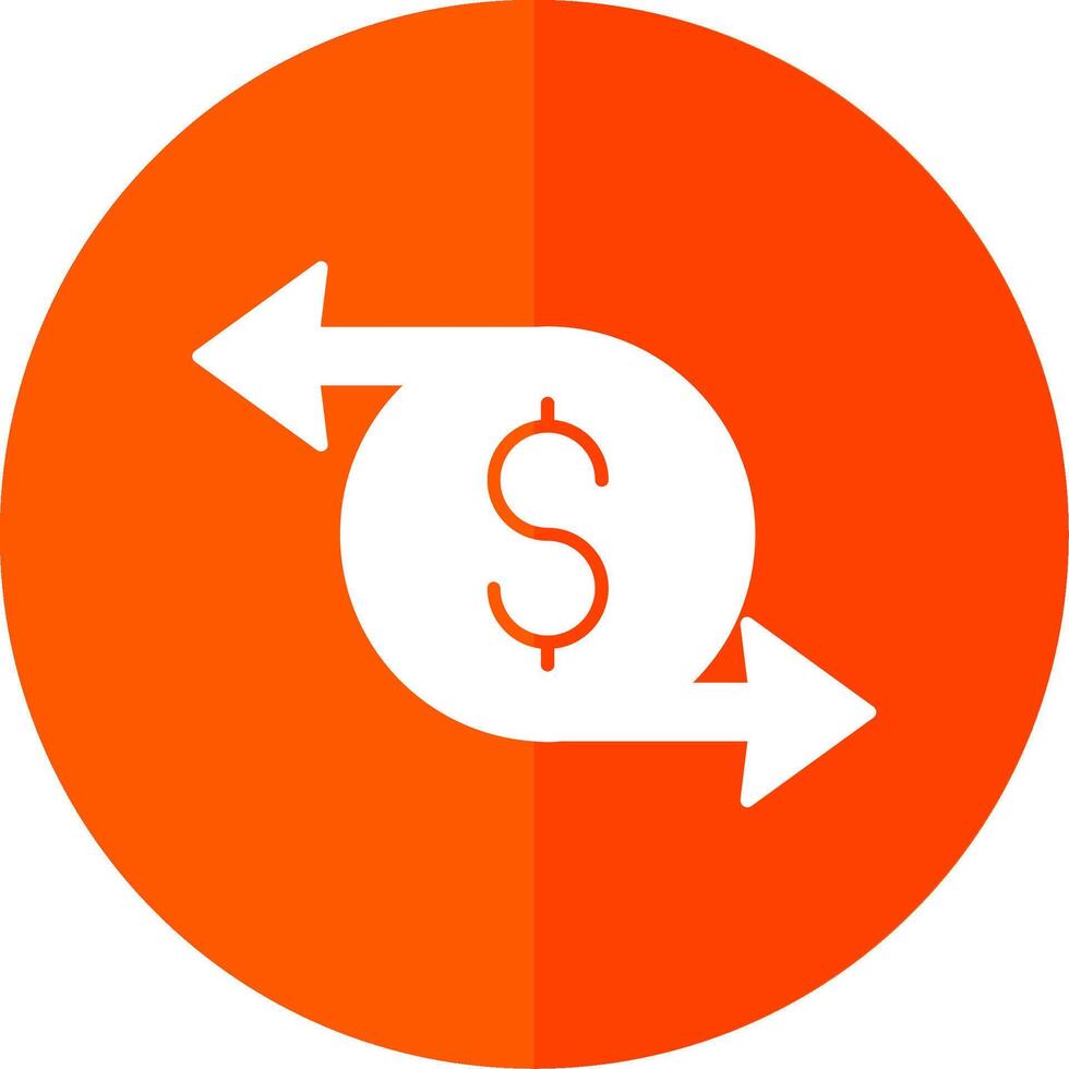 Money Transfer Glyph Red Circle Icon vector