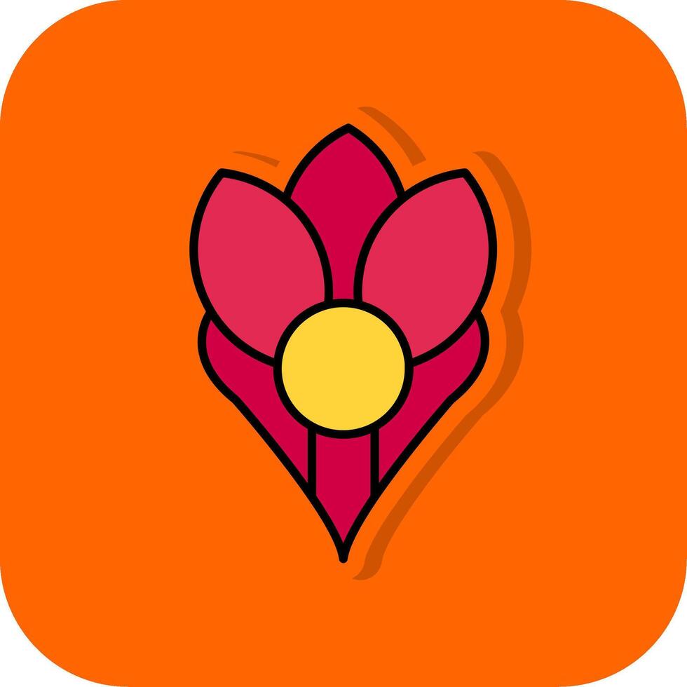 Crocus Filled Orange background Icon vector
