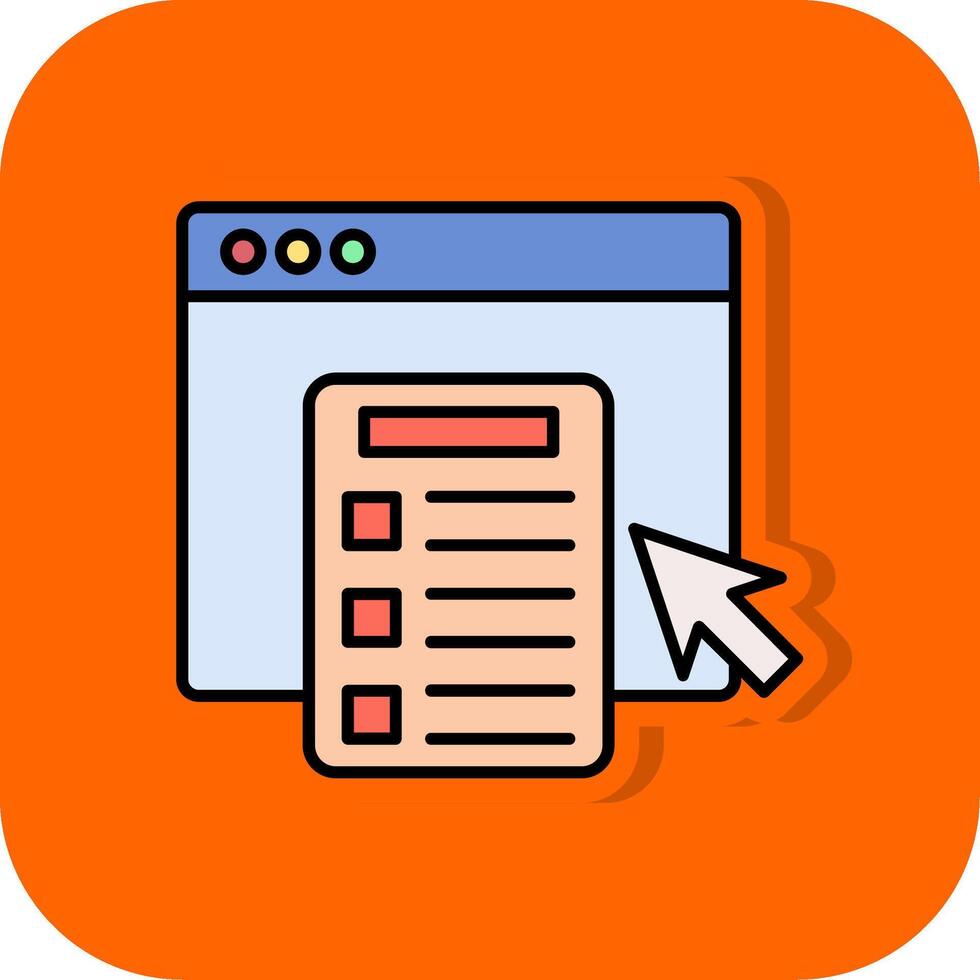 Online Survey Filled Orange background Icon vector