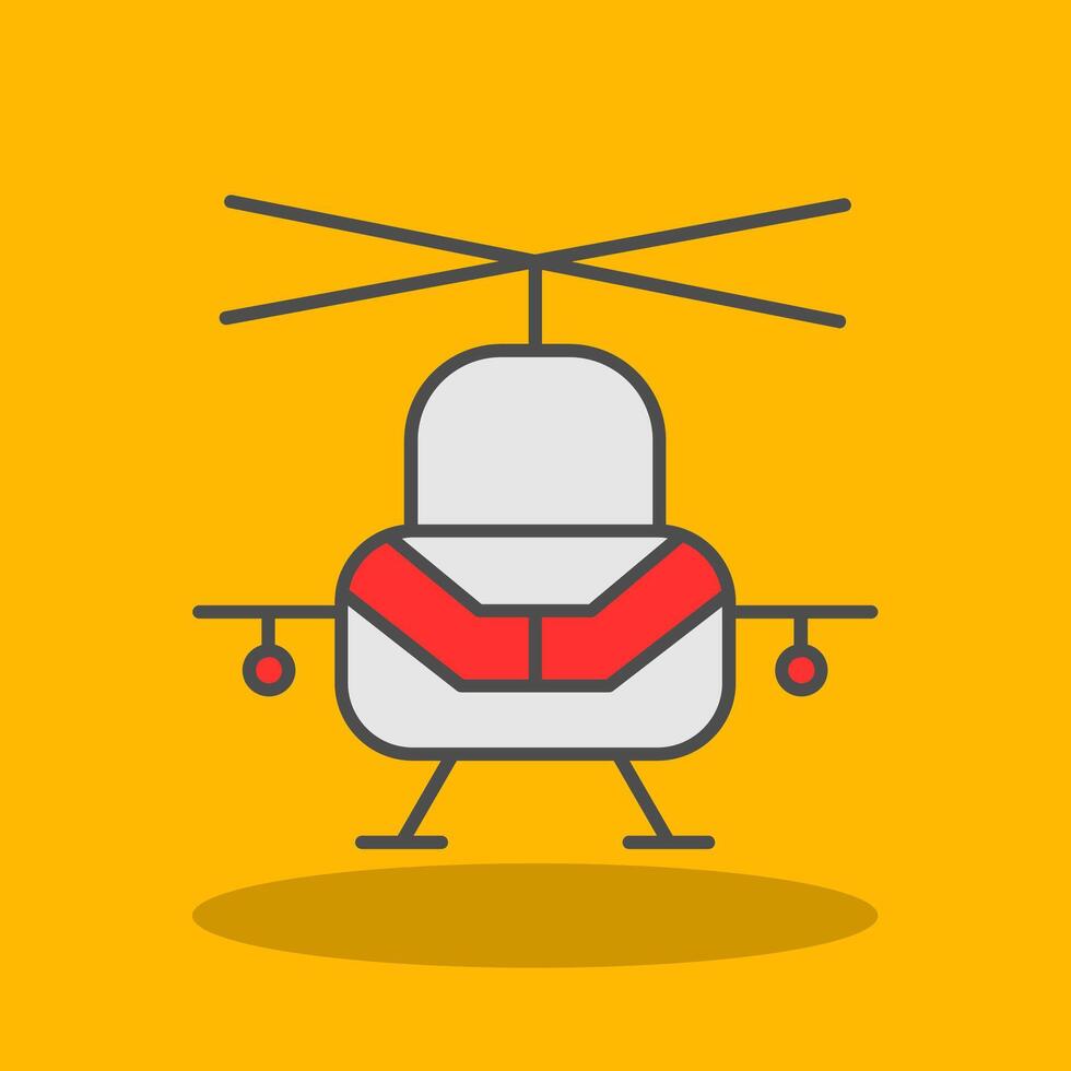 Military Helicopter Filled Shadow Icon vector