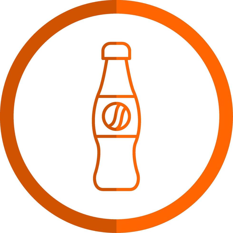 Cola Line Orange Circle Icon vector