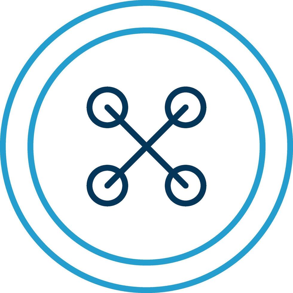 Cloth Button Line Blue Two Color Icon vector