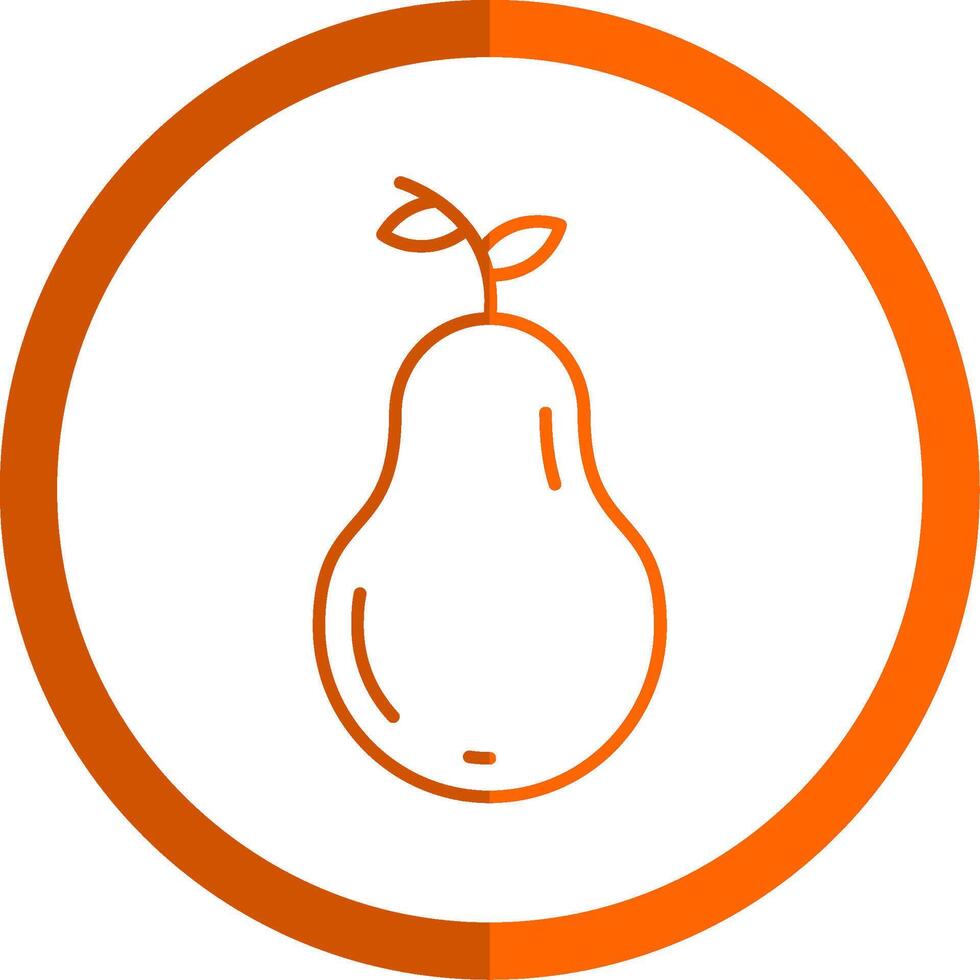 Pear Line Orange Circle Icon vector
