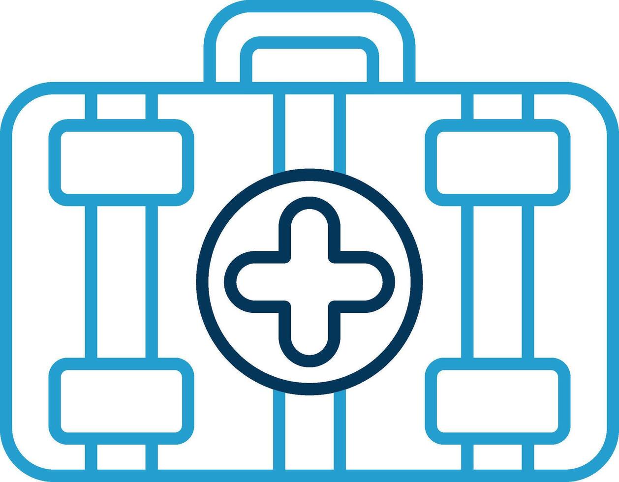 First Aid Kit Line Blue Two Color Icon vector