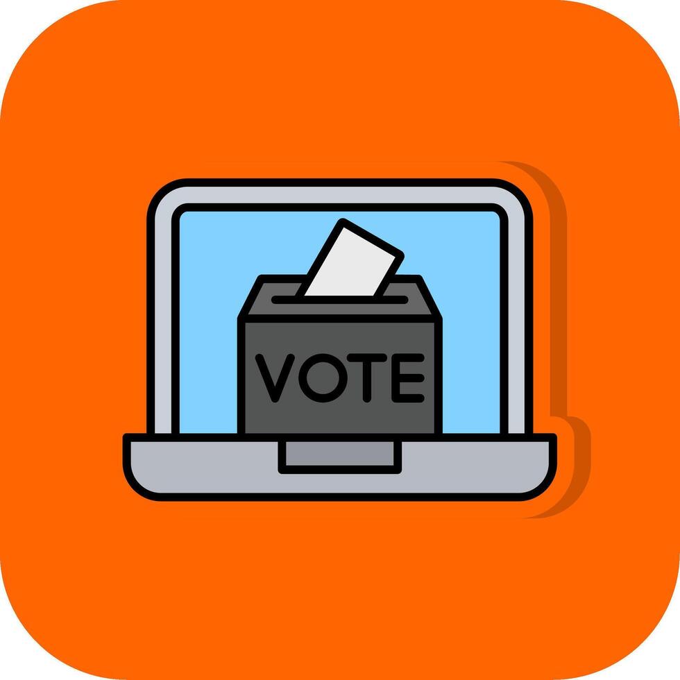 en línea votación lleno naranja antecedentes icono vector