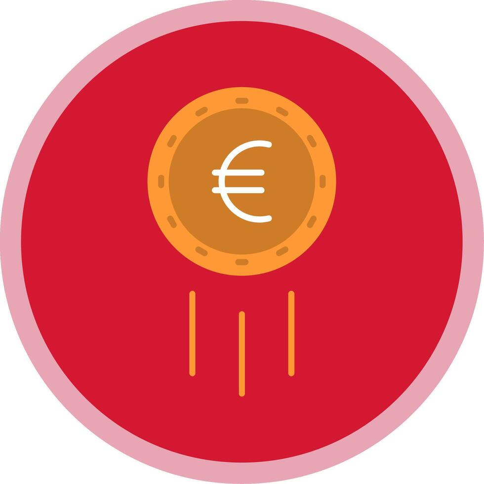 Euro Sign Flat Multi Circle Icon vector