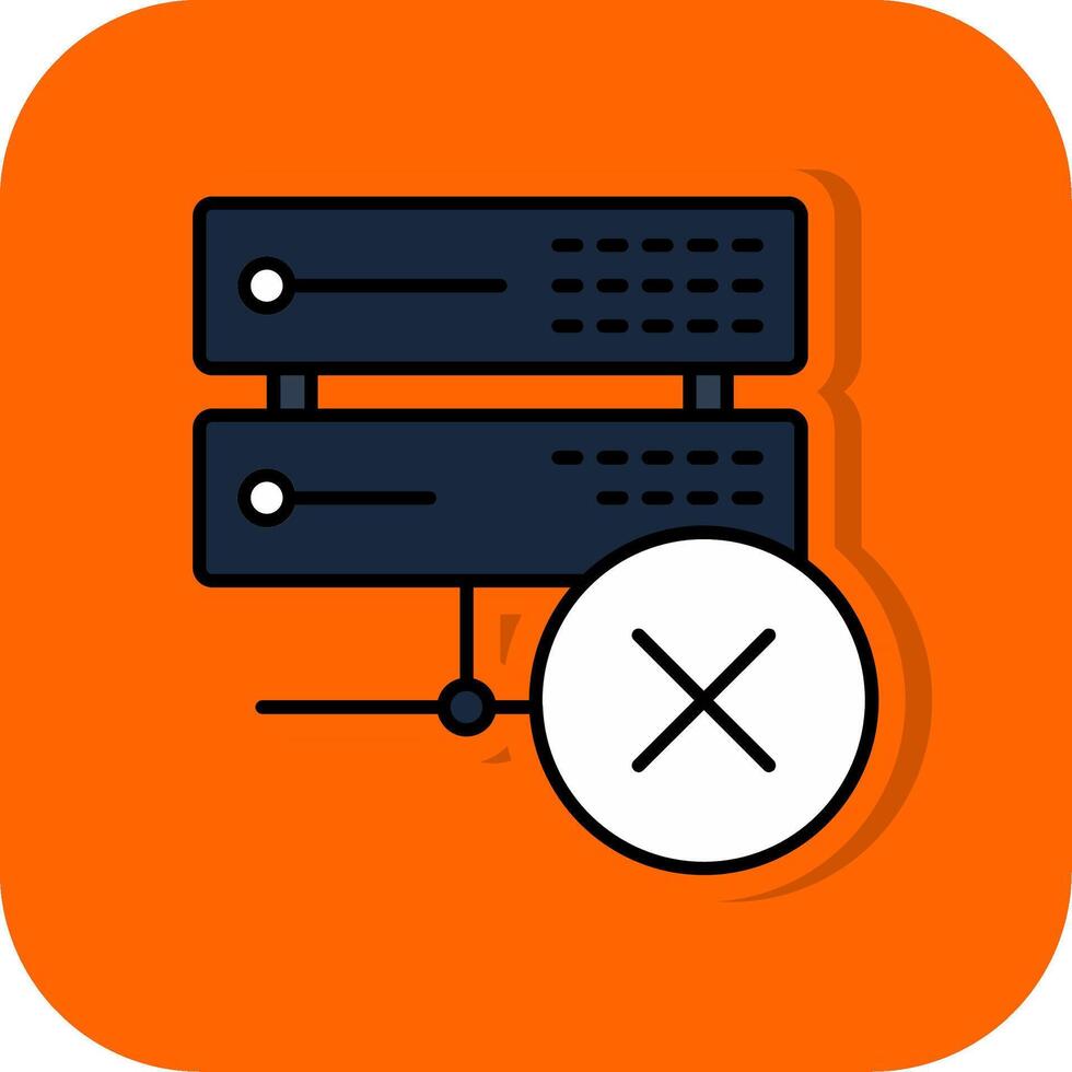 Delete Data Filled Orange background Icon vector