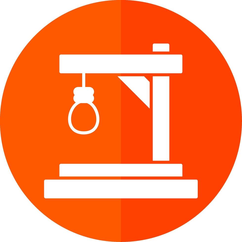 Gallows Glyph Red Circle Icon vector