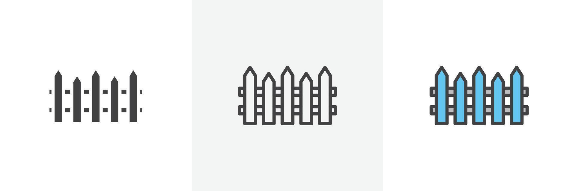 Fence icon set vector