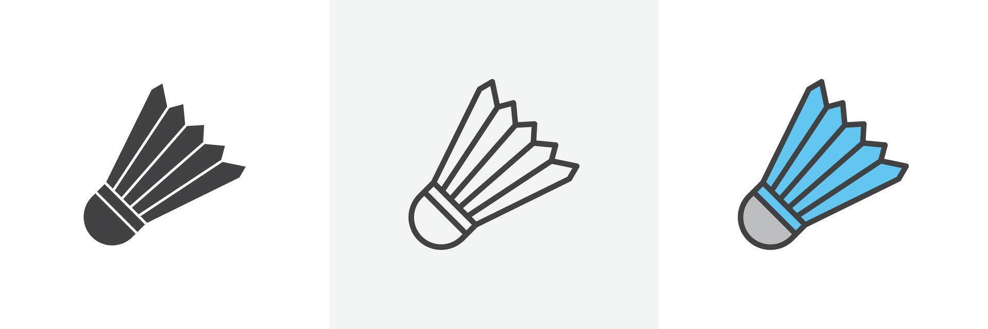 Shuttlecock icon set vector