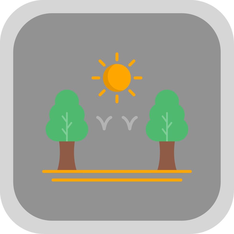 Forest Flat Round Corner Icon vector