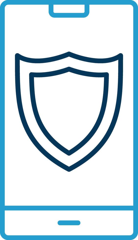 Shield Line Blue Two Color Icon vector