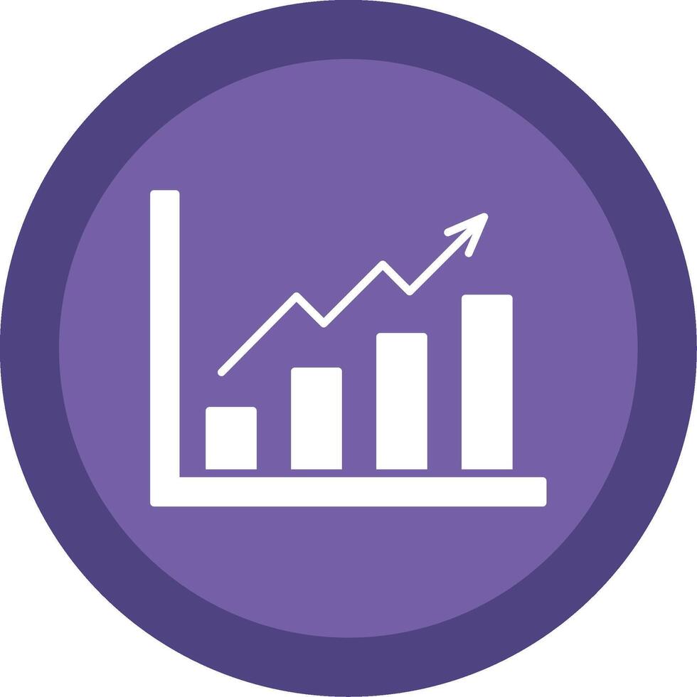 Growth Graph Glyph Multi Circle Icon vector